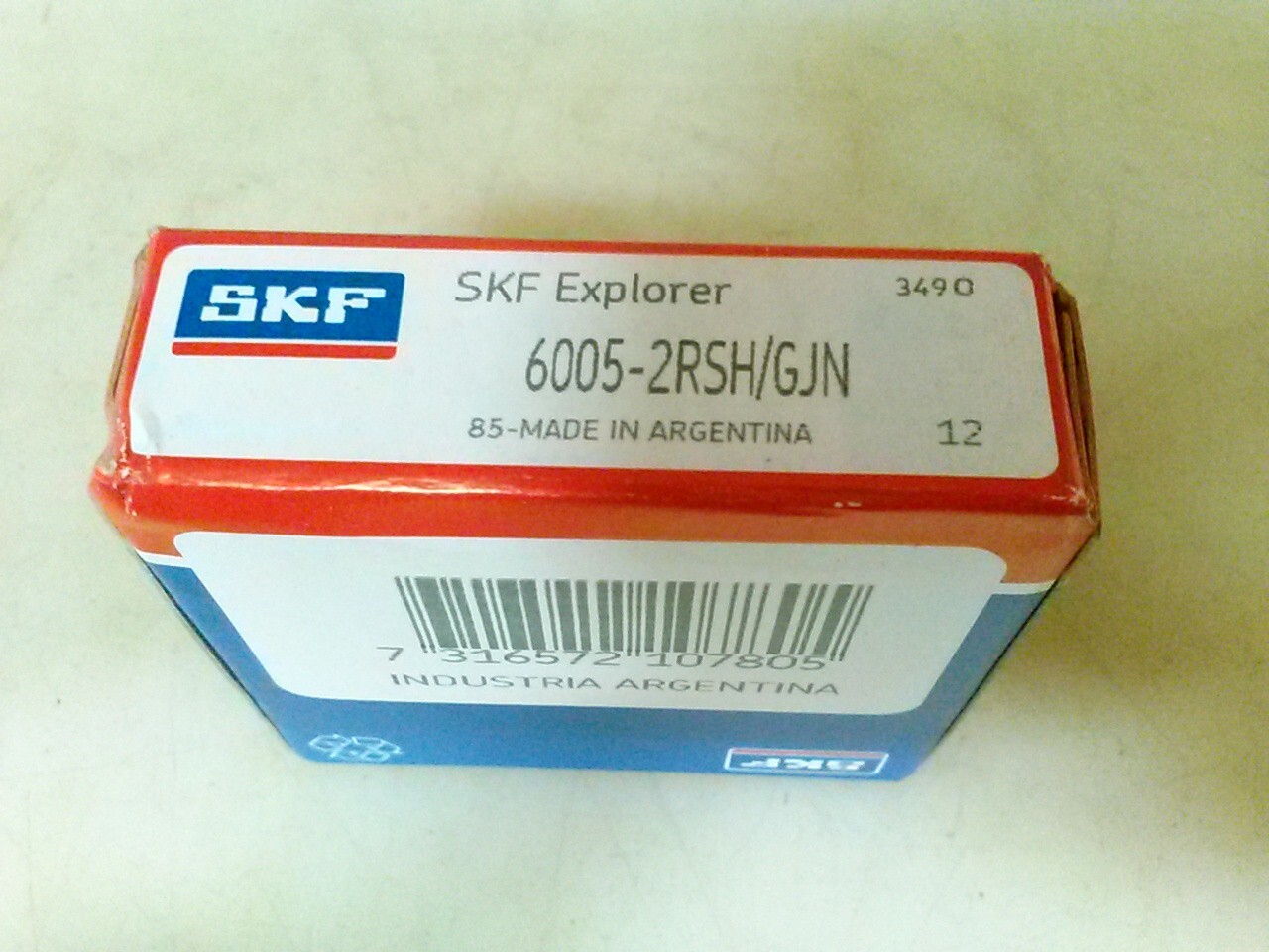 SKF 6005 2RSH/GJN sealed ball bearing, made in Argentina.