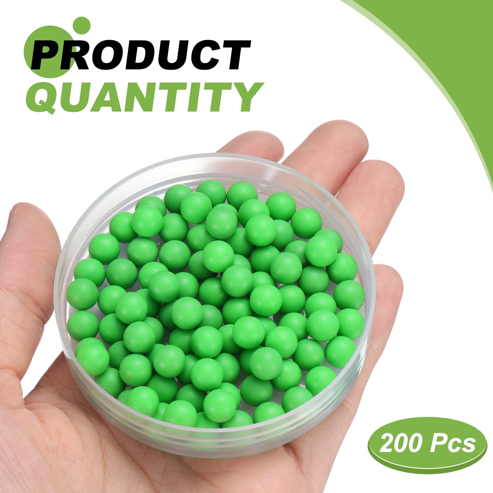 200pcs PP Plastic Bearing Balls G2 9/32″(7.144mm) Solid Plastic Balls, Green