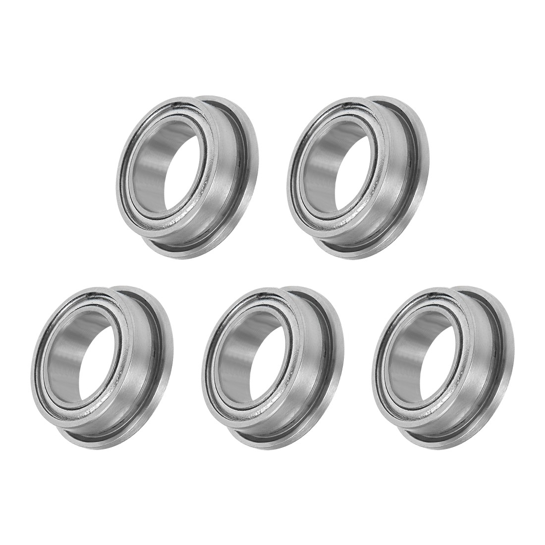 5Pcs Chromium Steel Shielded Flange Ball Bearing MF52ZZ, 2mm x 5mm x 2.5mm