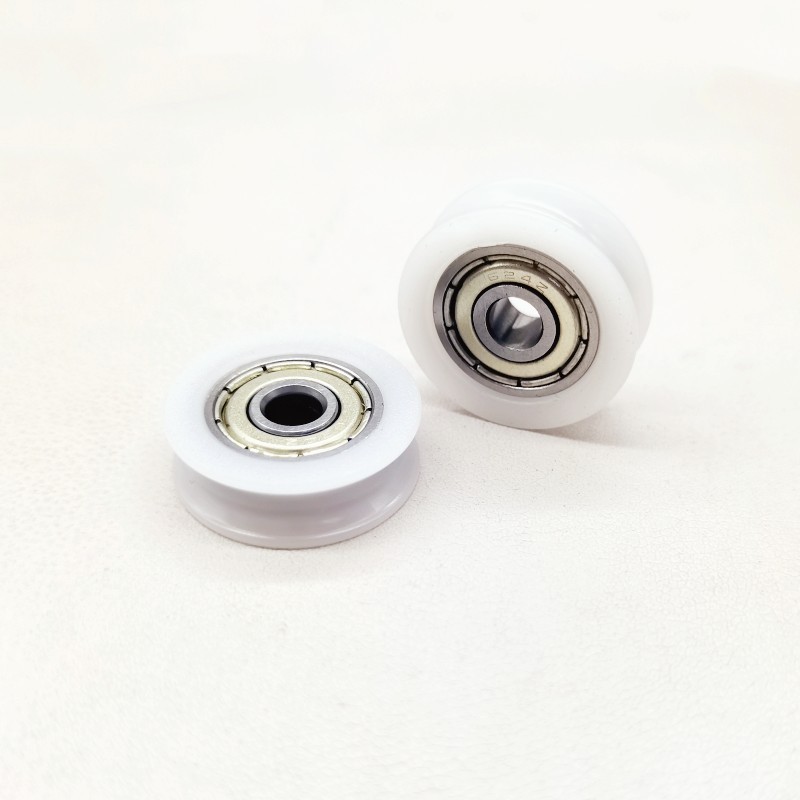 6Pcs U Type Groove Pulley Nylon Roller Bearing 4x18x6mm U Groove Guide Wheel
