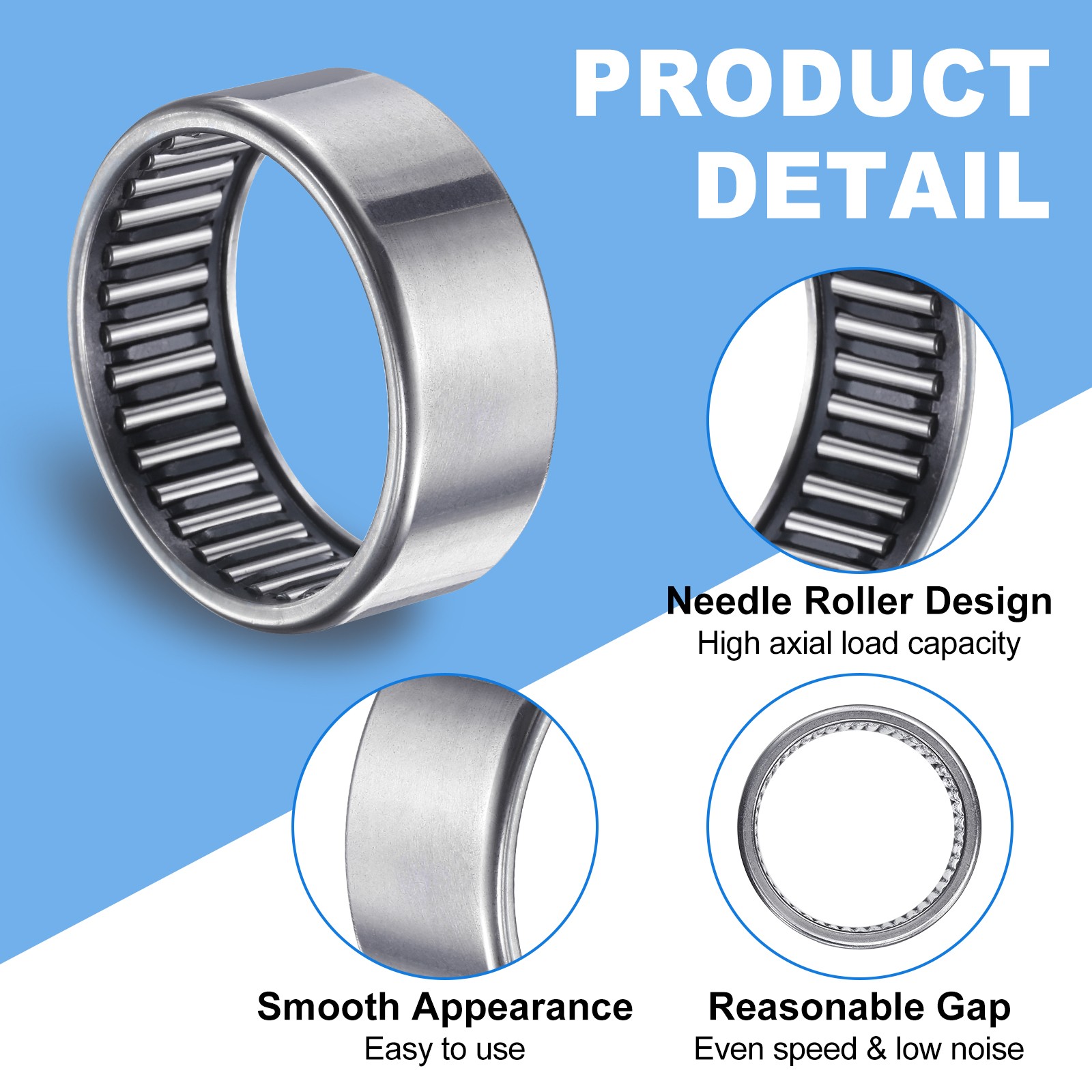 SCE68 Needle Roller Bearings 3/8″ x 9/16″ x 1/2″ Chrome Steel Open End 5pack