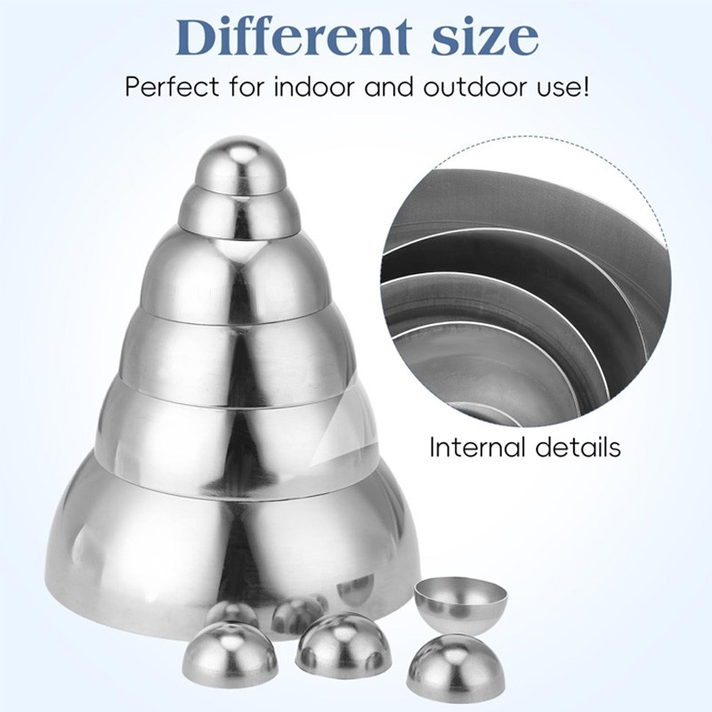 201 Stainless Steel Half Round Ball Hollow Half Round Railing Balls Ø25mm -350mm