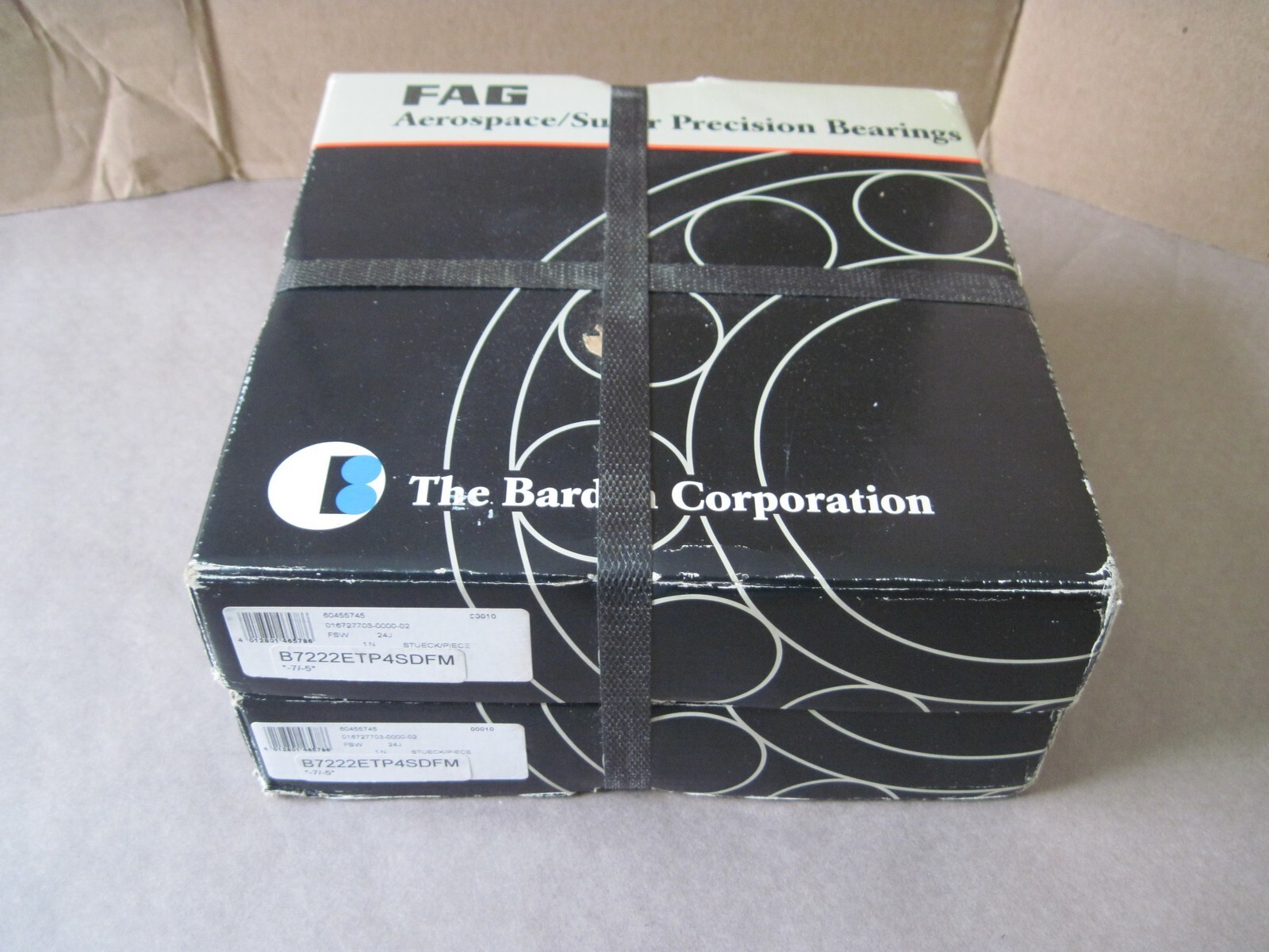 Matched Pair of FAG B7222-E-T-P4S-DFM Super Precision Spindle Bearings, 25°, NEW