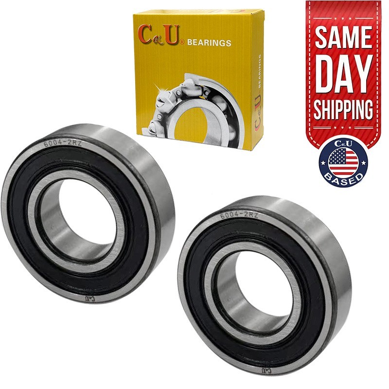 2 Pack CKU 6004-2RS 20x42x12mm Double Rubber Sealed Deep Groove Ball Bearings