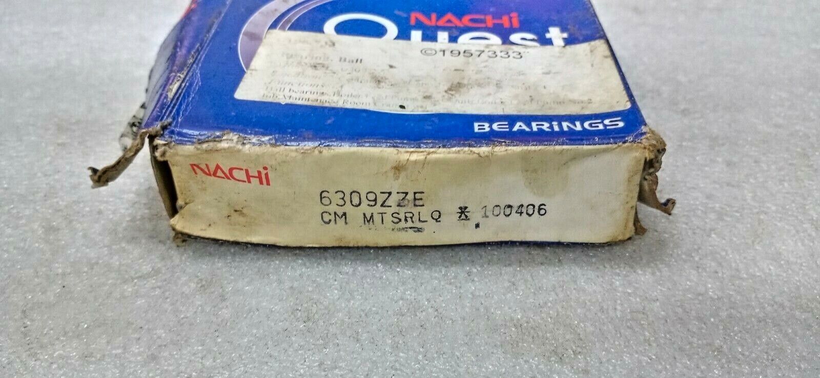 6309ZZE Tow Side Shielded NEW Nachi Japan 45x100x25 Ball Bearings 6309 ZZE