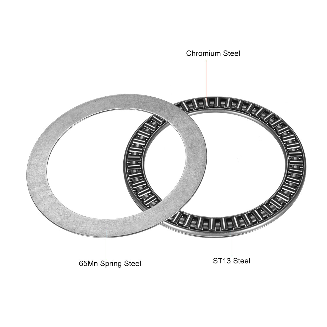AXK80105 Needle Roller Thrust Bearings 80x105x4mm with 2 Washers Chrome Steel