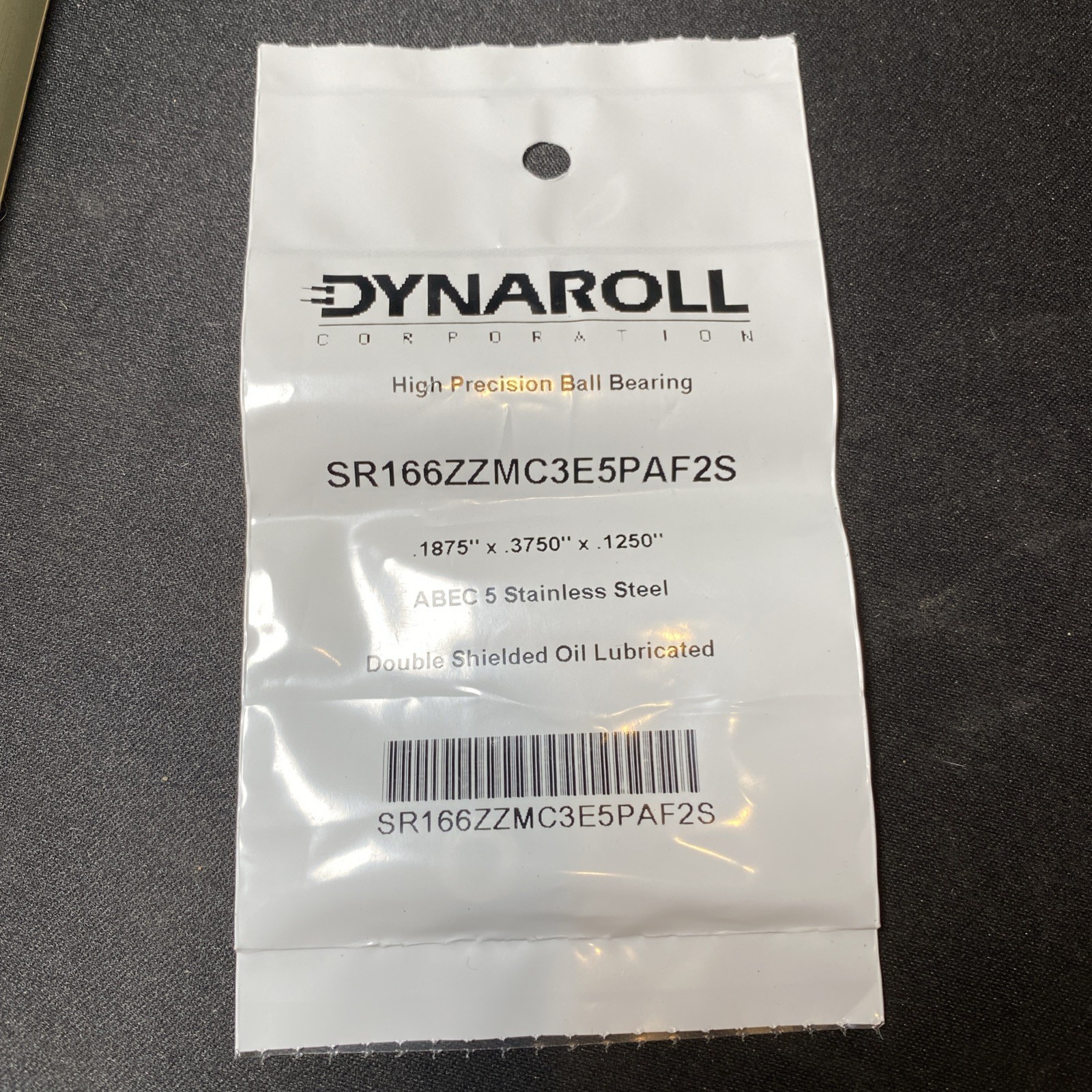 Dynaroll SR166ZZMC3E5PAF2S High Precision Ball Bearing .1875” x .3750” x .1250”