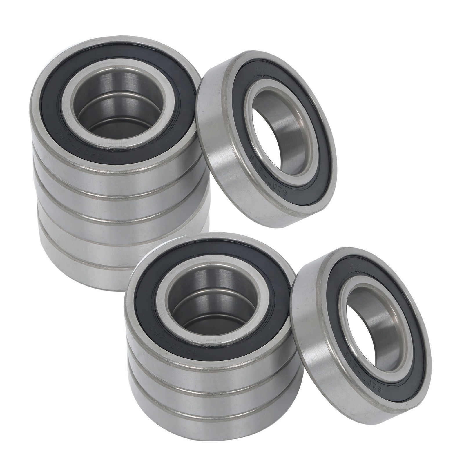 10 Pcs 6207-2RS Ball Bearings 35x72x17mm Double Rubber Sealed