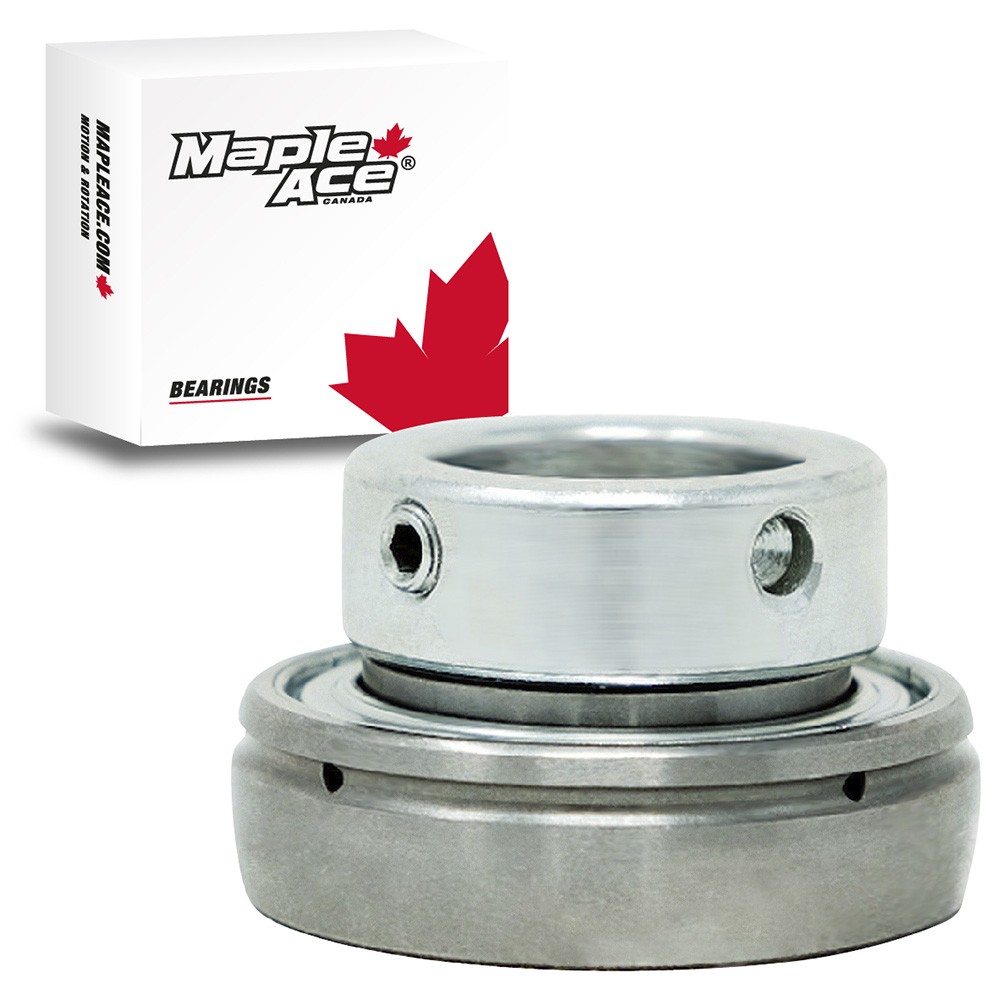SA206-18 Insert Bearing1-1/8″ Bore, Spherical OD, Locking Collar, Lube Hole