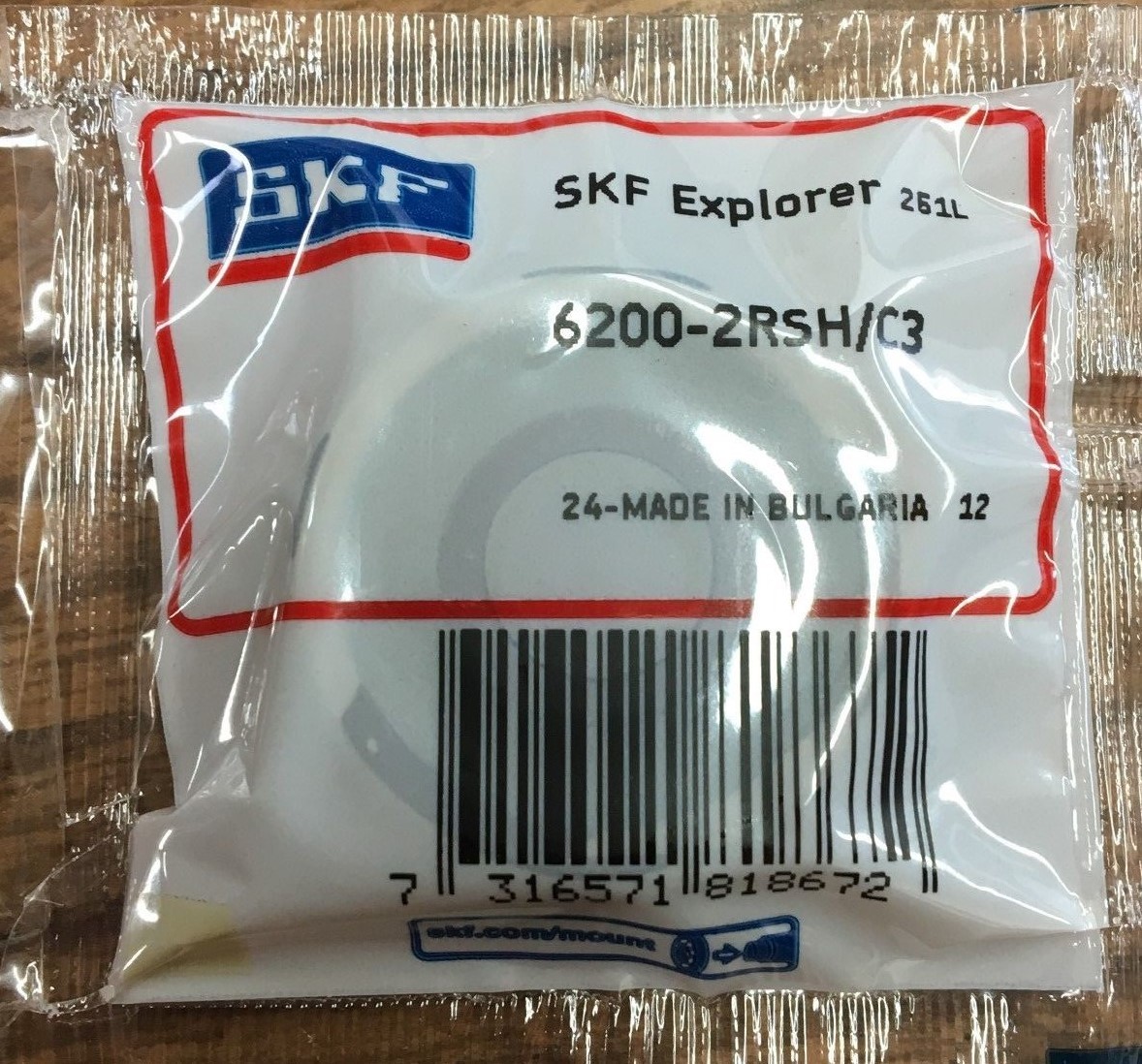 6200-2RS C3 SKF Single Row, Deep Groove, Ball Bearing 10x30x9 (mm)