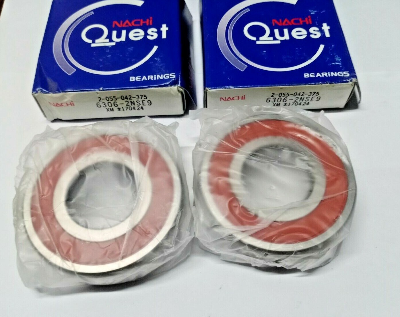 (Qty 2) 6306 2NSE9 Electric Motor Quality Premium Ball Bearing 30x72x19mm NACHI