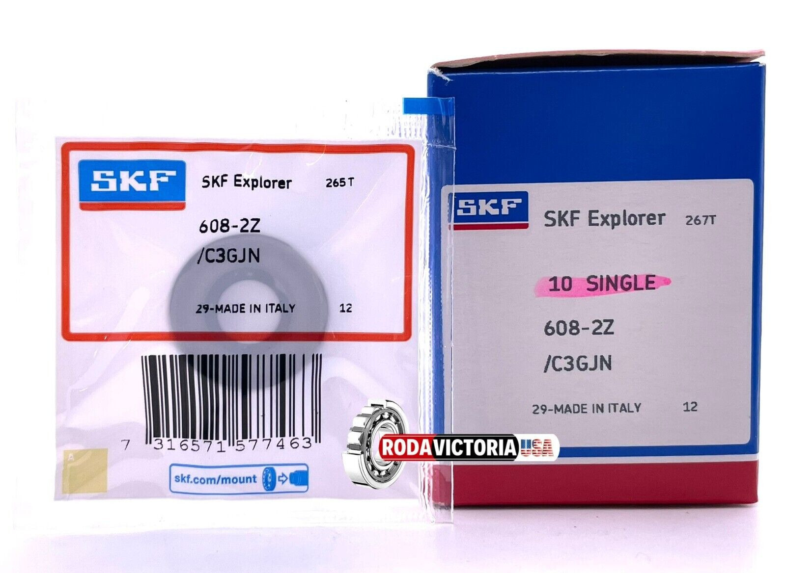 SKF 608-2Z GJN DEEP GROOVE BALL BEARING 8x22x7mm