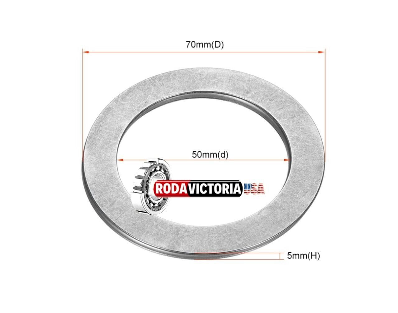 INA AS5070 Thin Thrust Roller Bearing Washer, Metric, 50mm ID, 70mm OD, 1mm
