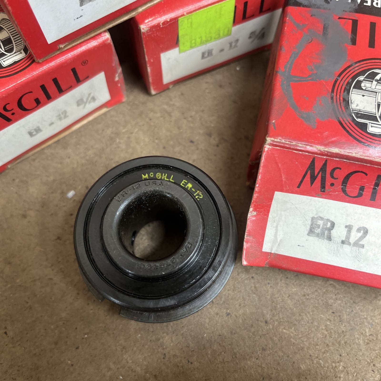 Lot Of 6, McGill ER-12 BEARINGS 3/4″ BORE NEW Old Stock