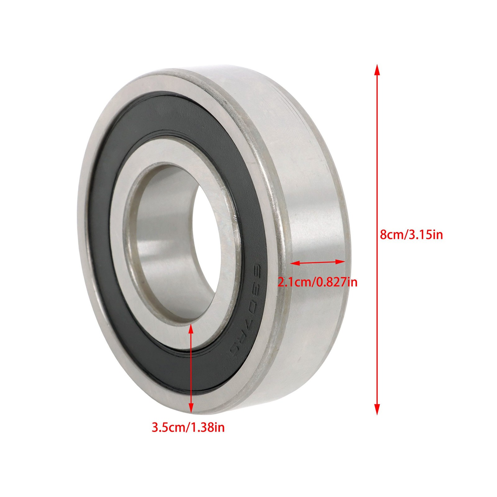 2 Pcs 6307-2RS Ball Bearing 35x80x21mm Double Rubber Sealed High Speed
