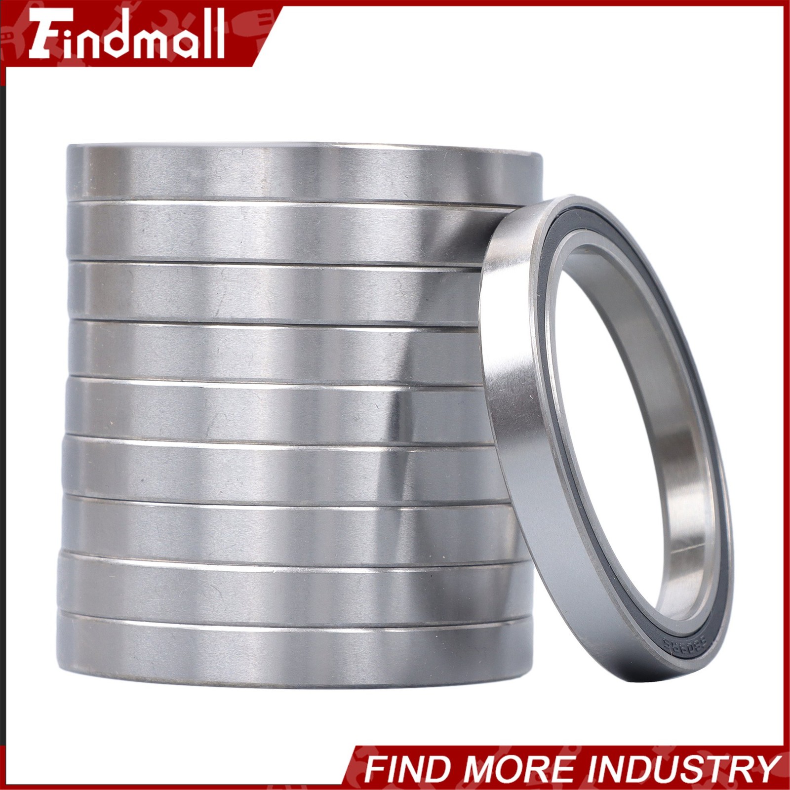 Findmall 6809-2RS 61809-2RS Bearings 10pcs 45x58x7mm Rubber Sealed Set