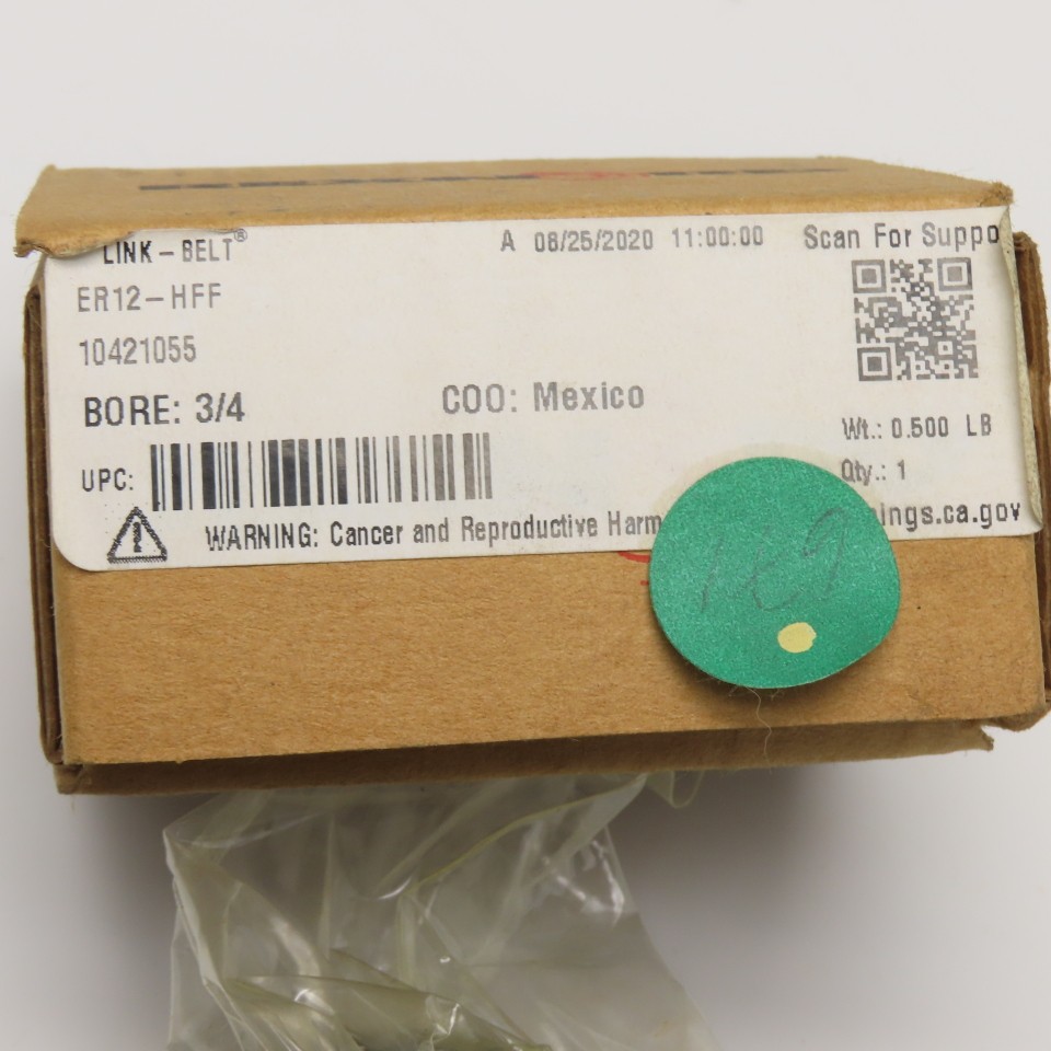 Rexnord 10421055 ER12-HFF Link-Belt Ball Bearing Insert 3/4″ Bore