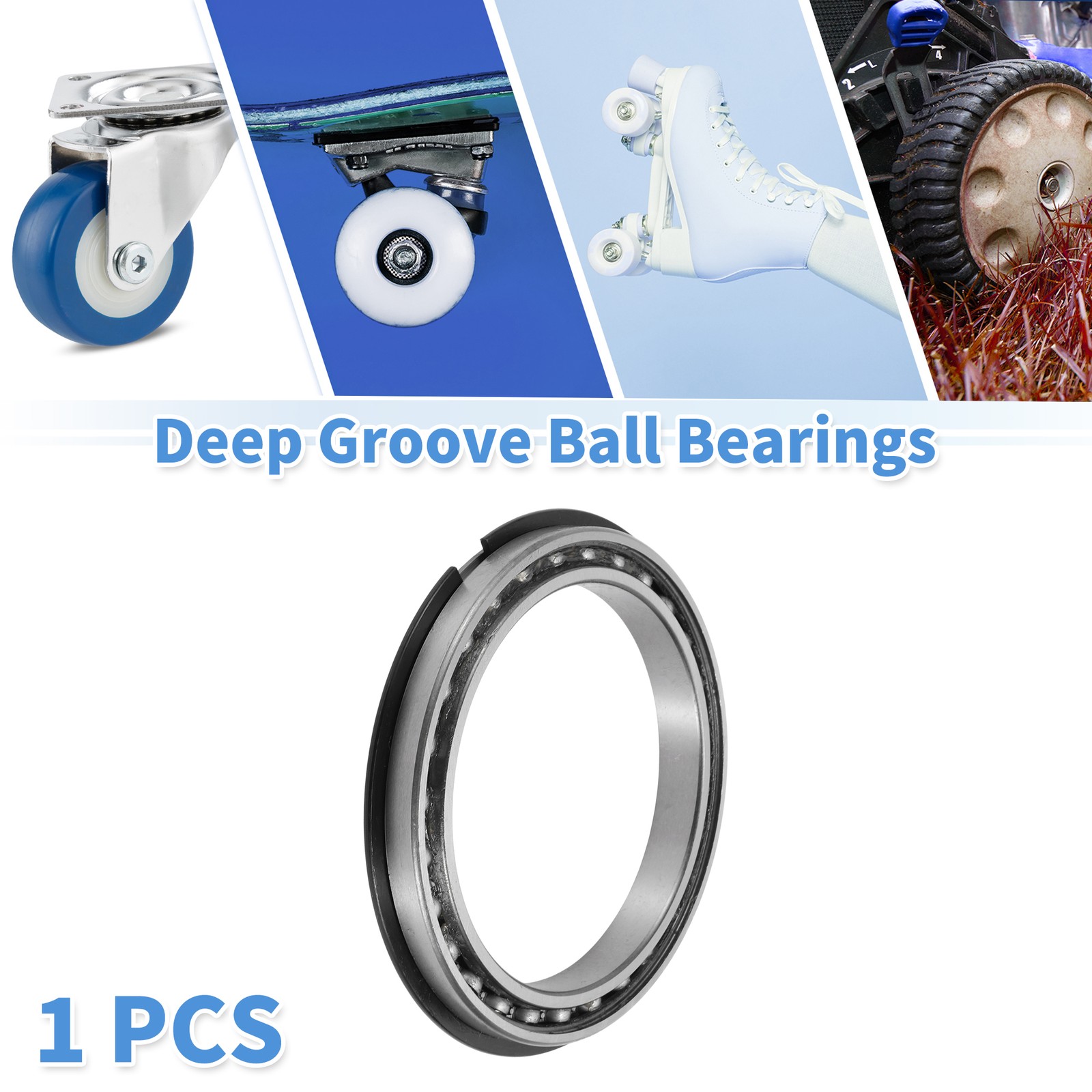6822NR Deep Groove Ball Bearings 110x140x16mm 1 Pc Silver Tone