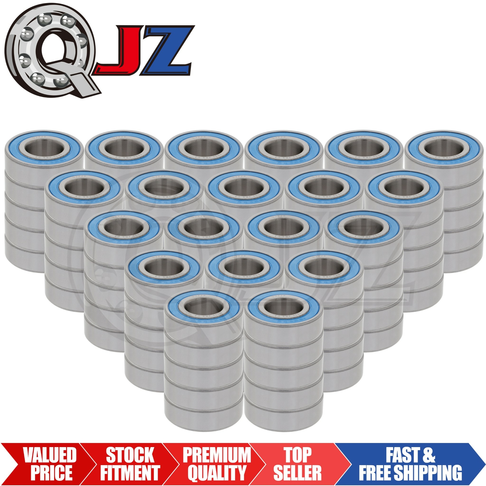 [Qty.100] 1630-2RS Deep Groove Radial Bearing [0.75″ ID x 1.625″ OD x 0.5″ W]