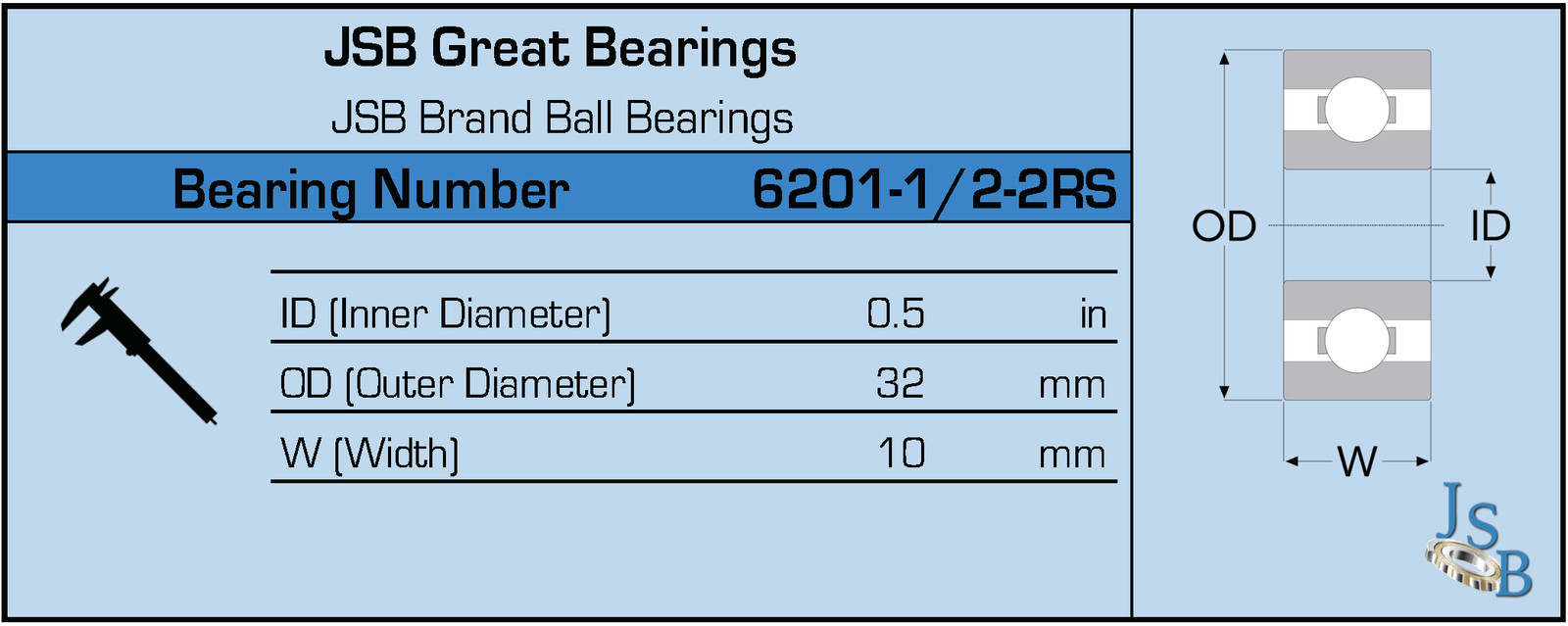 6201-1/2-2RS High Quality Two Side Rubber Seal Ball Bearing 6201-8-2RS 1/2” ID