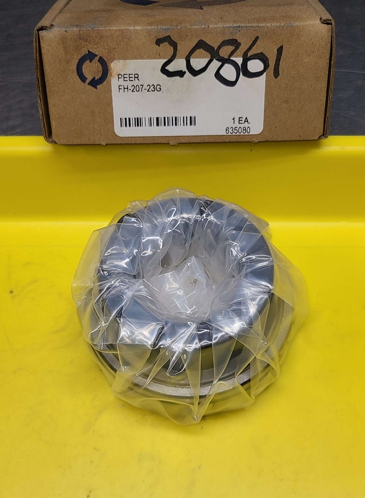 Peer FH207-23G Ball Insert Bearing, 1-7/16 X 2.8346 X 1.5300, Eccentric Collar