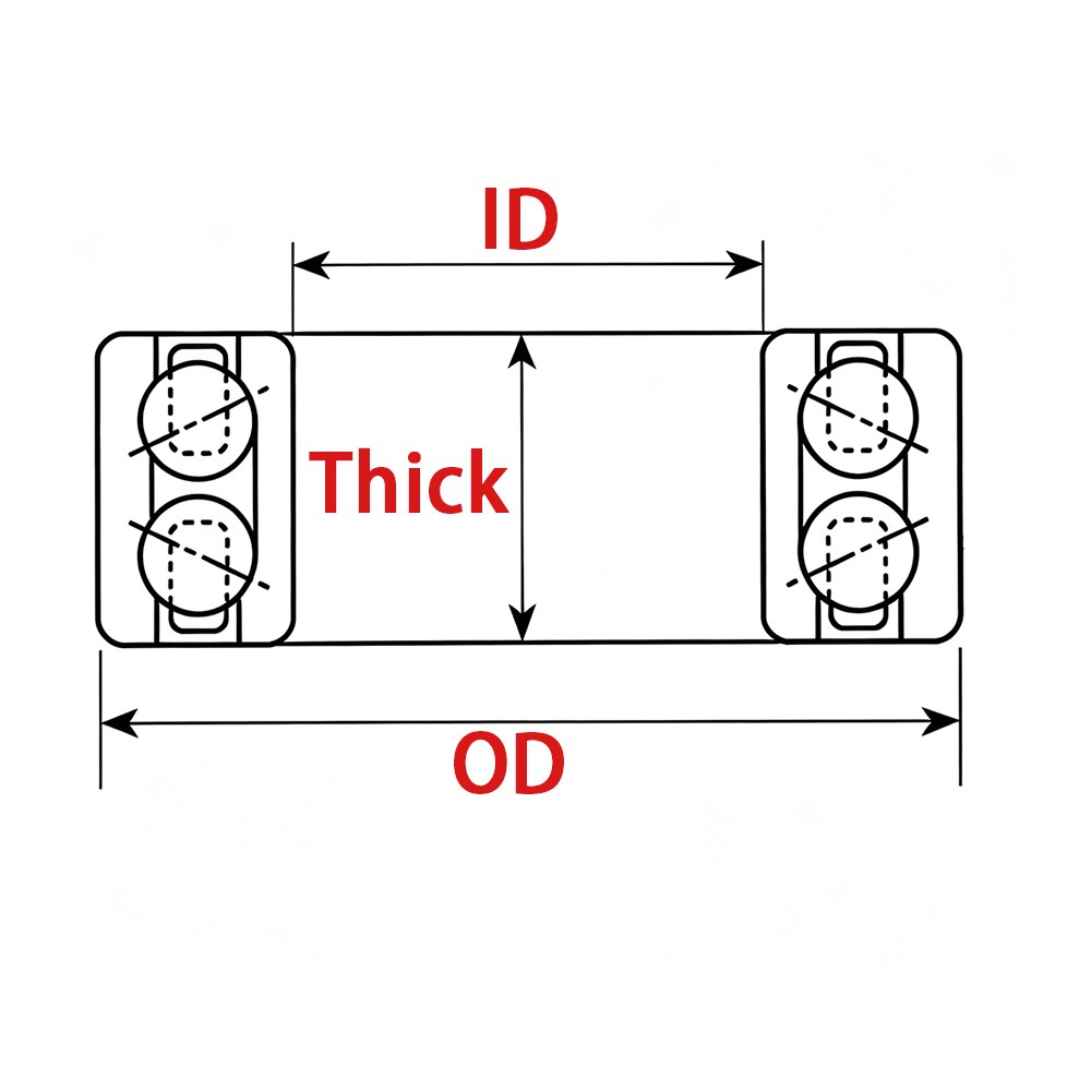 Double Row Open Deep Groove Ball Bearing ID5-80mm Widen14-125mm Thicken7-36mm