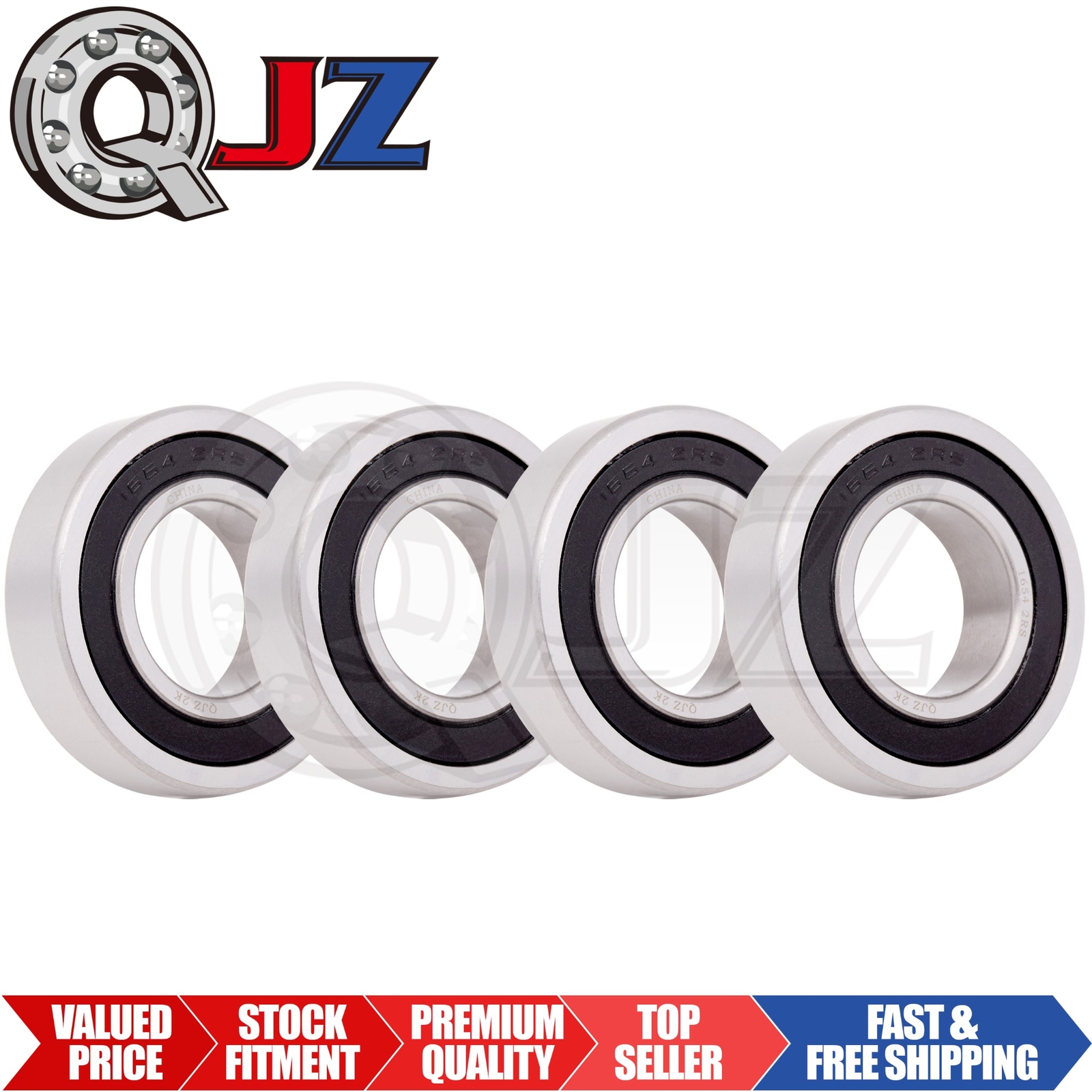 [Qty.4] 1654-2RS Deep Groove/Radial Ball Bearing [1.25“ ID x 2.5” OD x 0.625“ W]