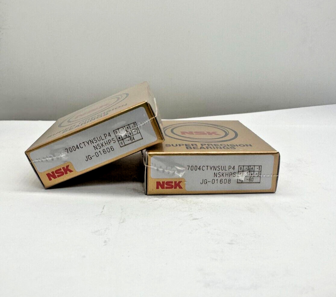 NSK 7004CTYNSULP4 Abec-7 Super Precision Spindle Bearings. (Set of Two) 7004