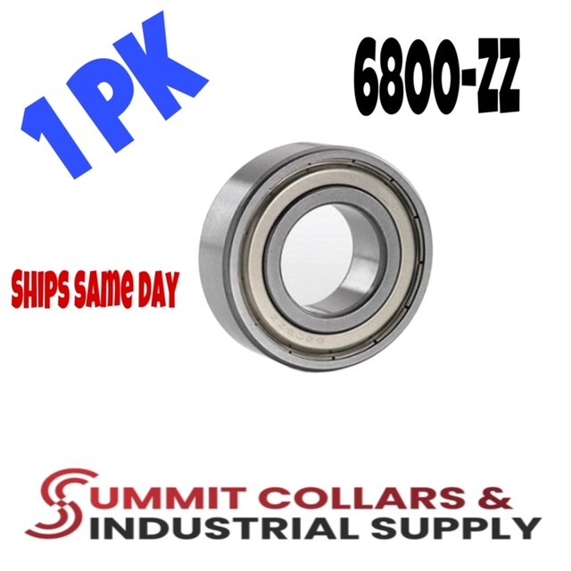 6800 ZZ Deep Groove Premium Ball Bearing 10x19x5mm Double Shielded (1 PK)