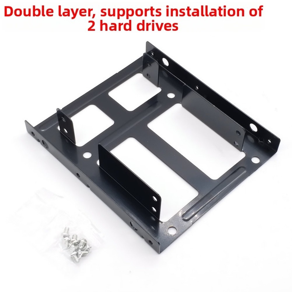 Black Finish Iron Bracket for 2.5 Inch For SSD HDD Mounting in 3.5 Bay