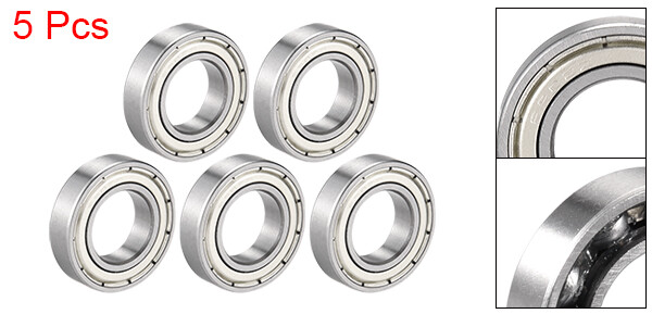 5pcs Deep Groove Ball Bearing 6902Z Single Shield 15 x 28 x 7mm Chrome Steel