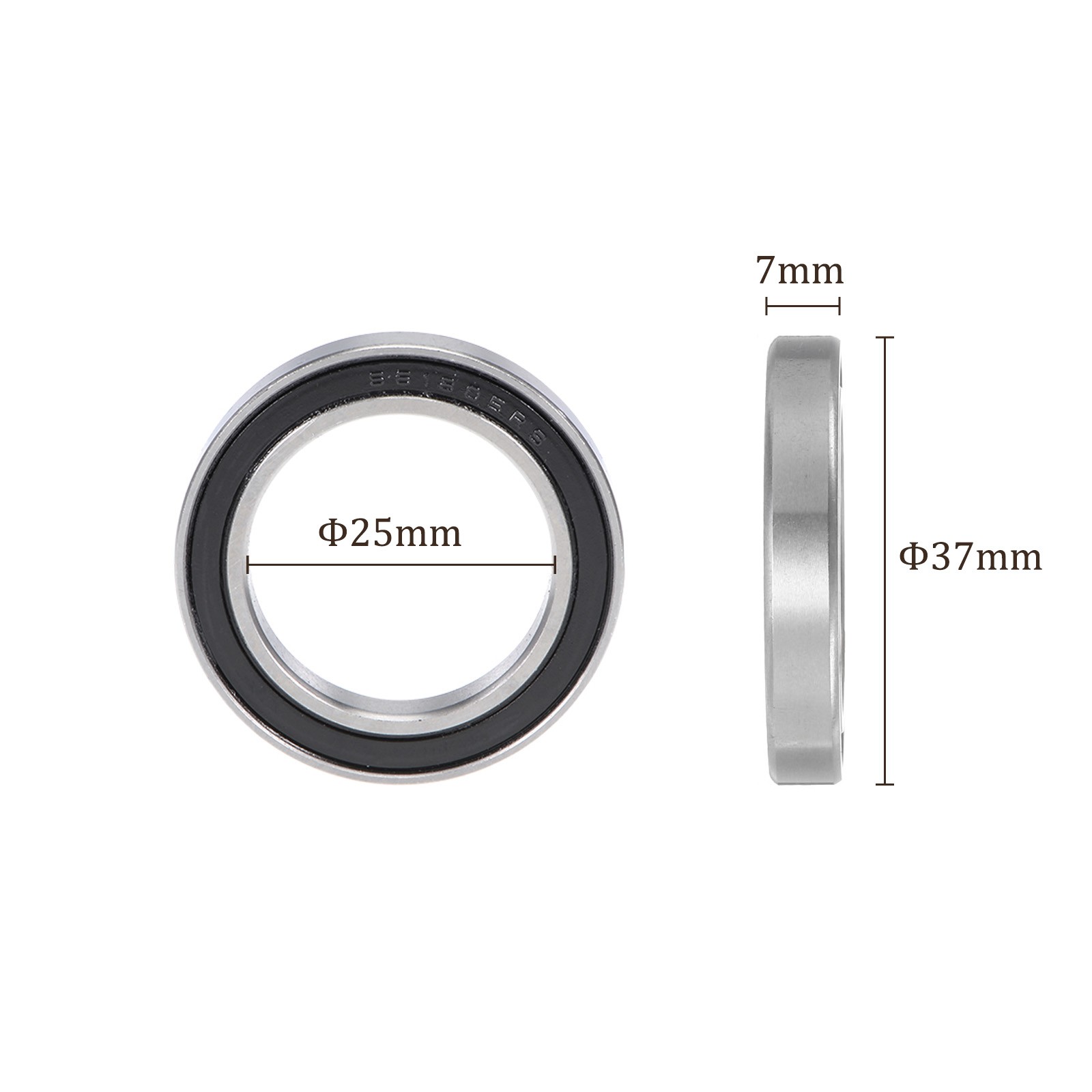 1pcs S61805-2RS Deep Groove Ball Bearings – [25mmx37mmx7mm] Stainless Steel