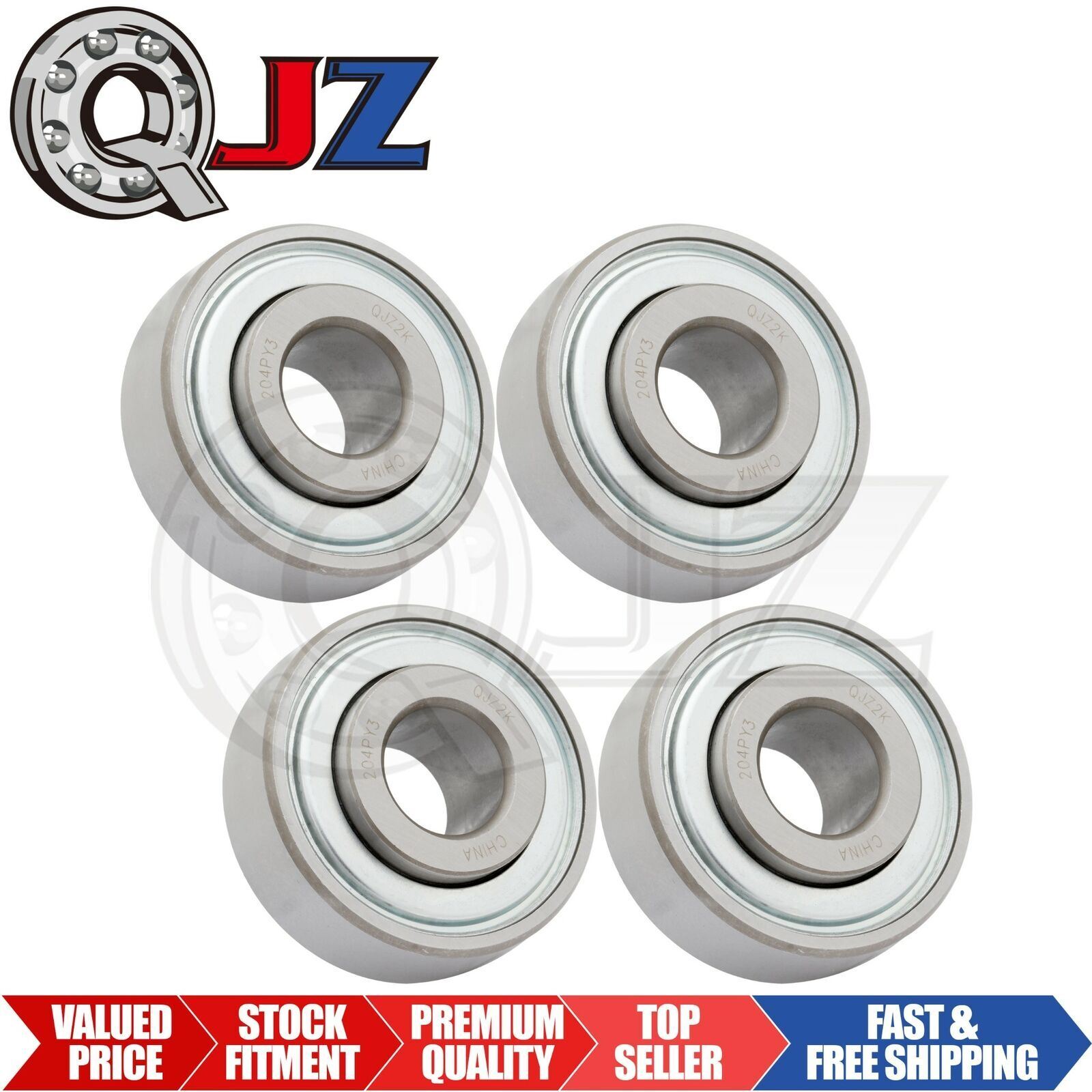 [Qty.4] New 204PY3 Special Ag Insert Ball Bearing [16.15mm Bore x 45.22mm OD]