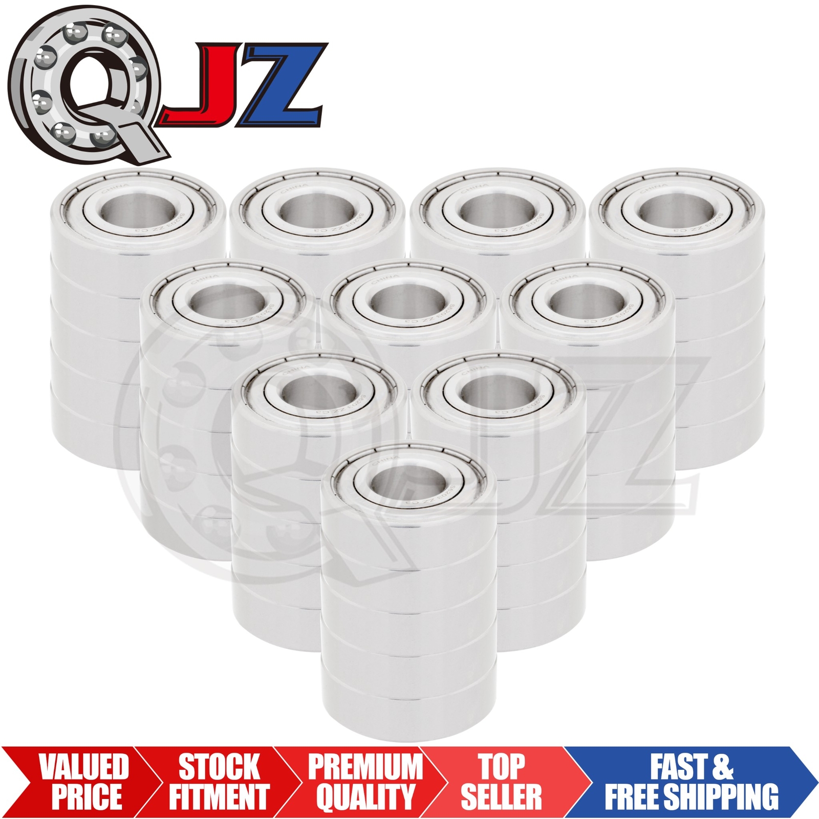 [Qty.50] New S6203-ZZ Stainless Deep Groove Bearing [17mm ID x 40mm OD x 12mm W]