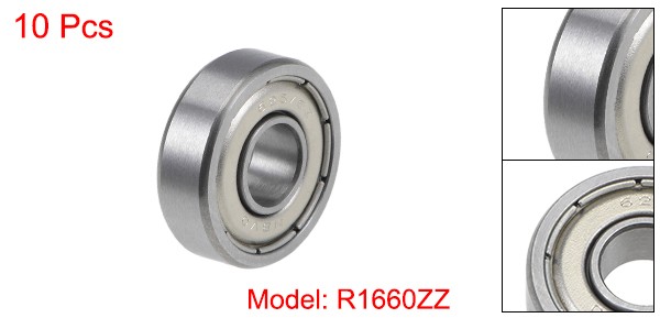 10pcs R1660ZZ Deep Groove Ball Bearings Double Shielded Chrome Steel Z2