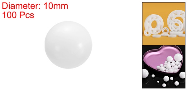 100 Pcs 10mm POM Bearing Balls Solid Plastic Bearing Ball Precision POM Balls