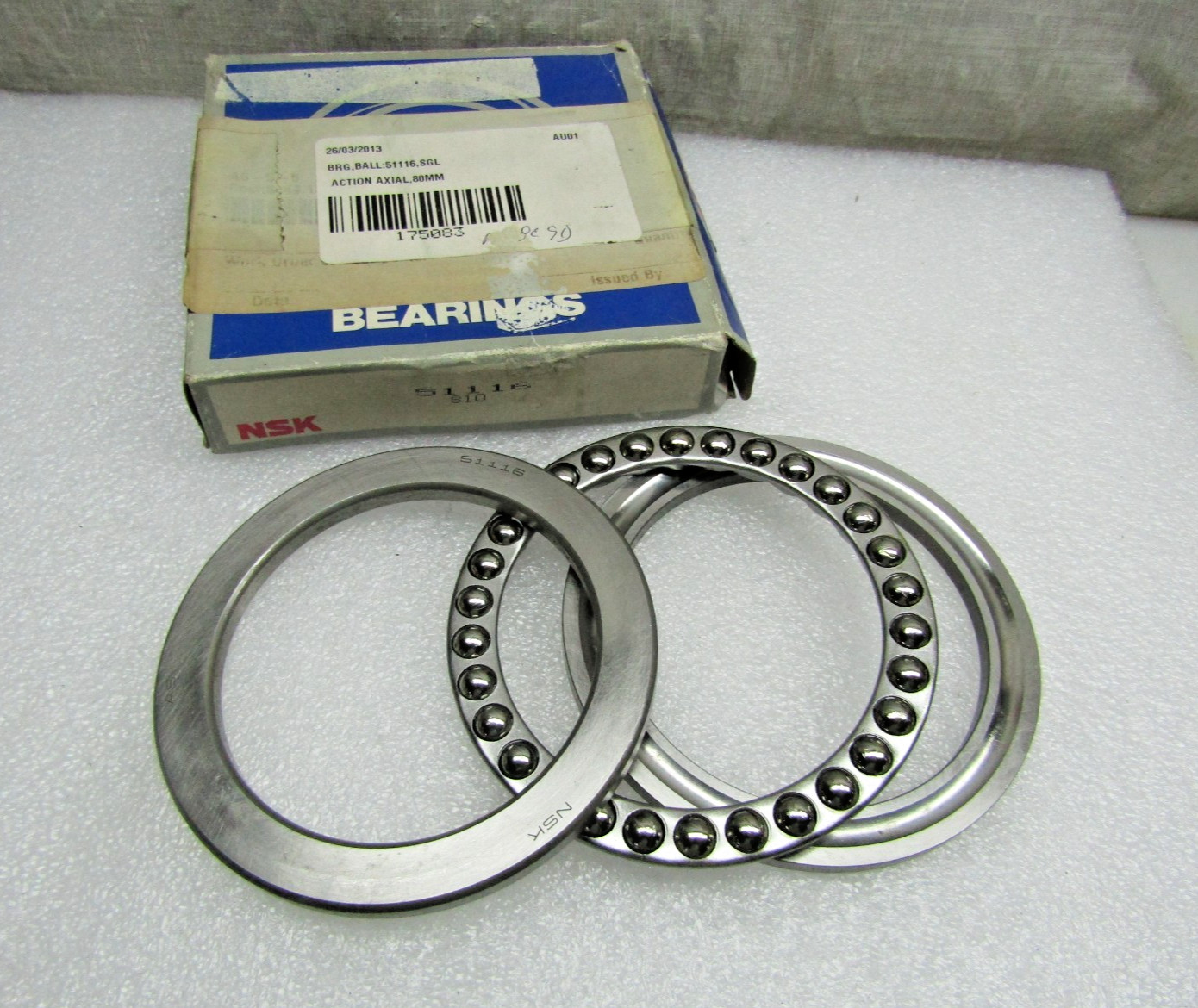 NSK 51116 80mm X 105mm X 19mm Ball Thrust Bearing