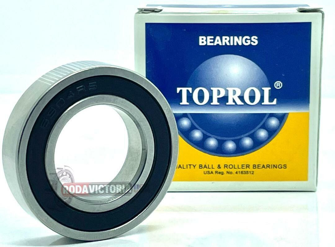 TOPROL 6904-2RS DEEP GROOVE BALL BEARING, RUBBER SEALED 20x37x9mm 61904-2RS