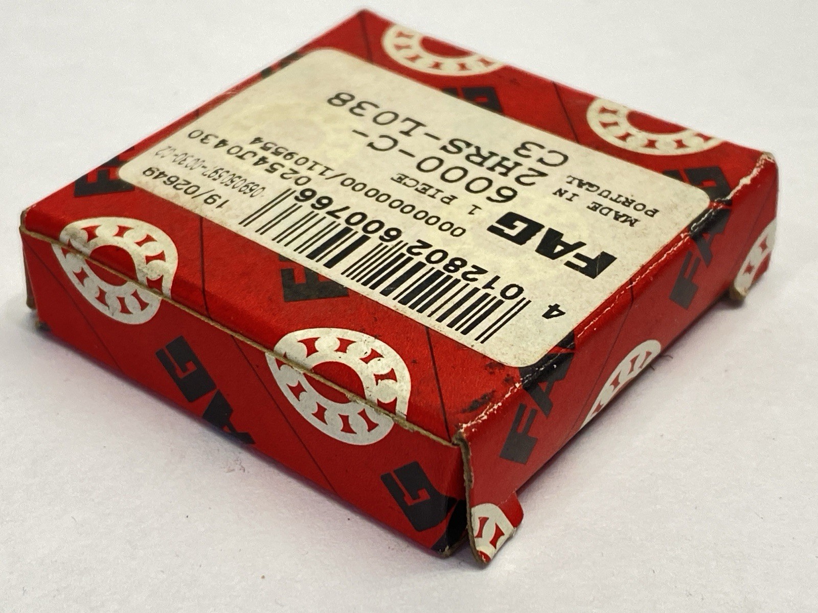FAG 6000-C-2HRS-L038-C3 Ball Bearing 10mm Bore 26mm OD 8mm Wide LOT OF 2