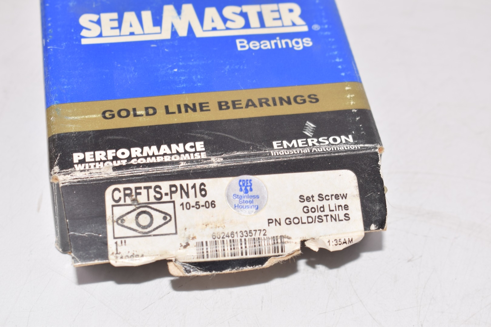 NEW Sealmaster CRFTS-PN16 1” Mounted Ball Bearing Set Screw Gold Line Bearing