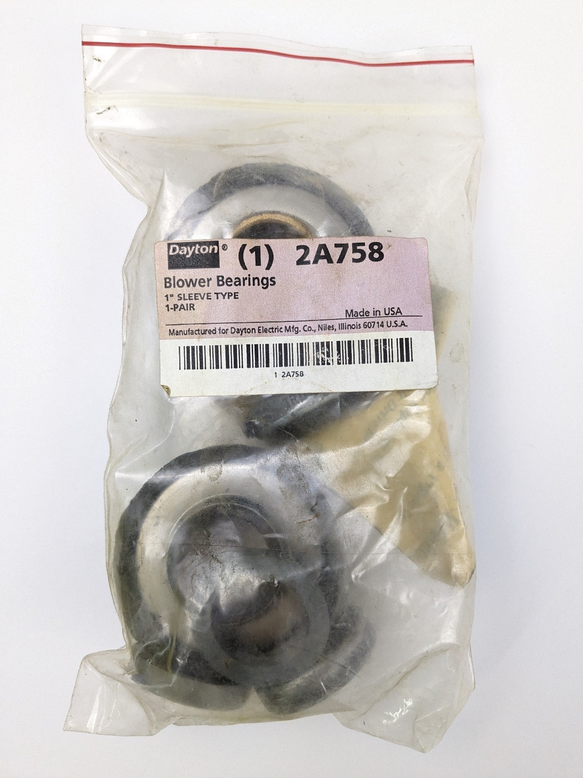1 Pair Dayton Sleeve Blower Bearings 1″ 2A758 NOS USA
