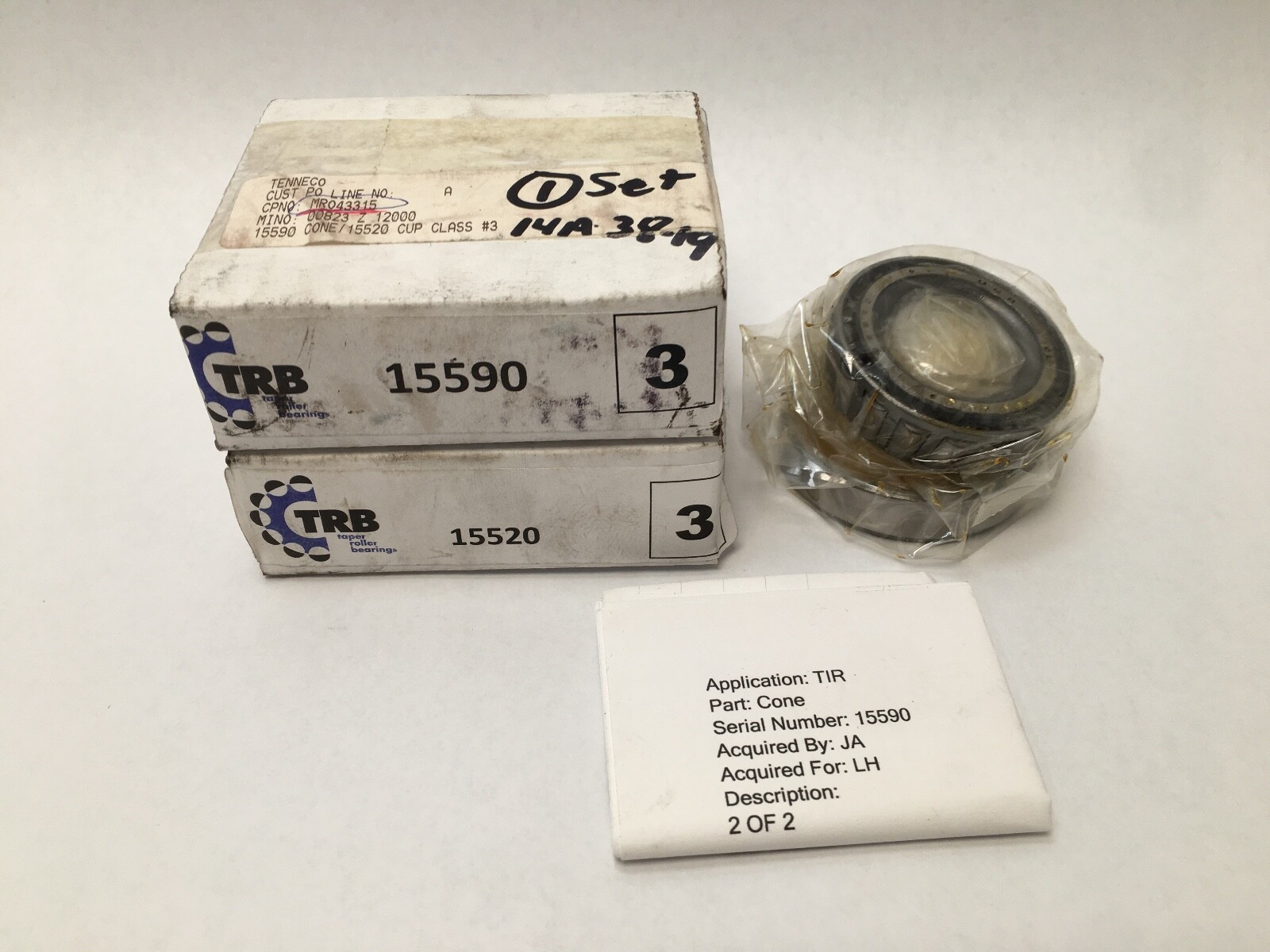 TRB 15590/15520 Taper Bearing Cone&Cup 1-1/8″ ID 2-1/4″ OD 15590 15520 *3 USA