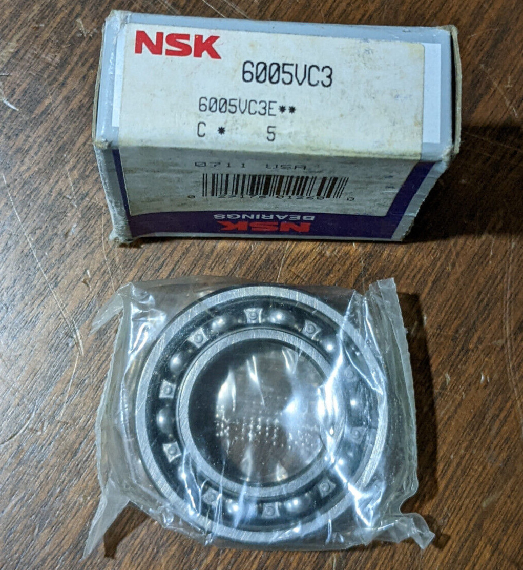 New NEW NSK 6005 V C3 DEEP GROOVE RADIAL BALL BEARING 6005VC3