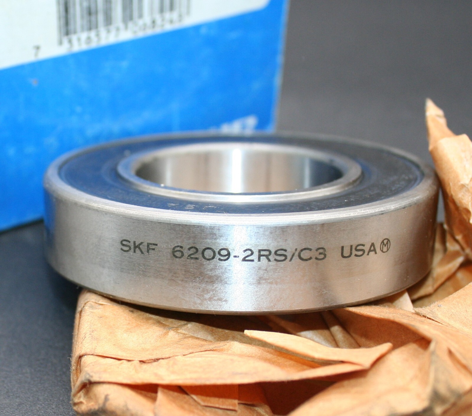 One SKF 6209 2RSJEM Deep Groove Bearing 45MM ID USA 6209 2RS/C3 Paper Pkg NEW