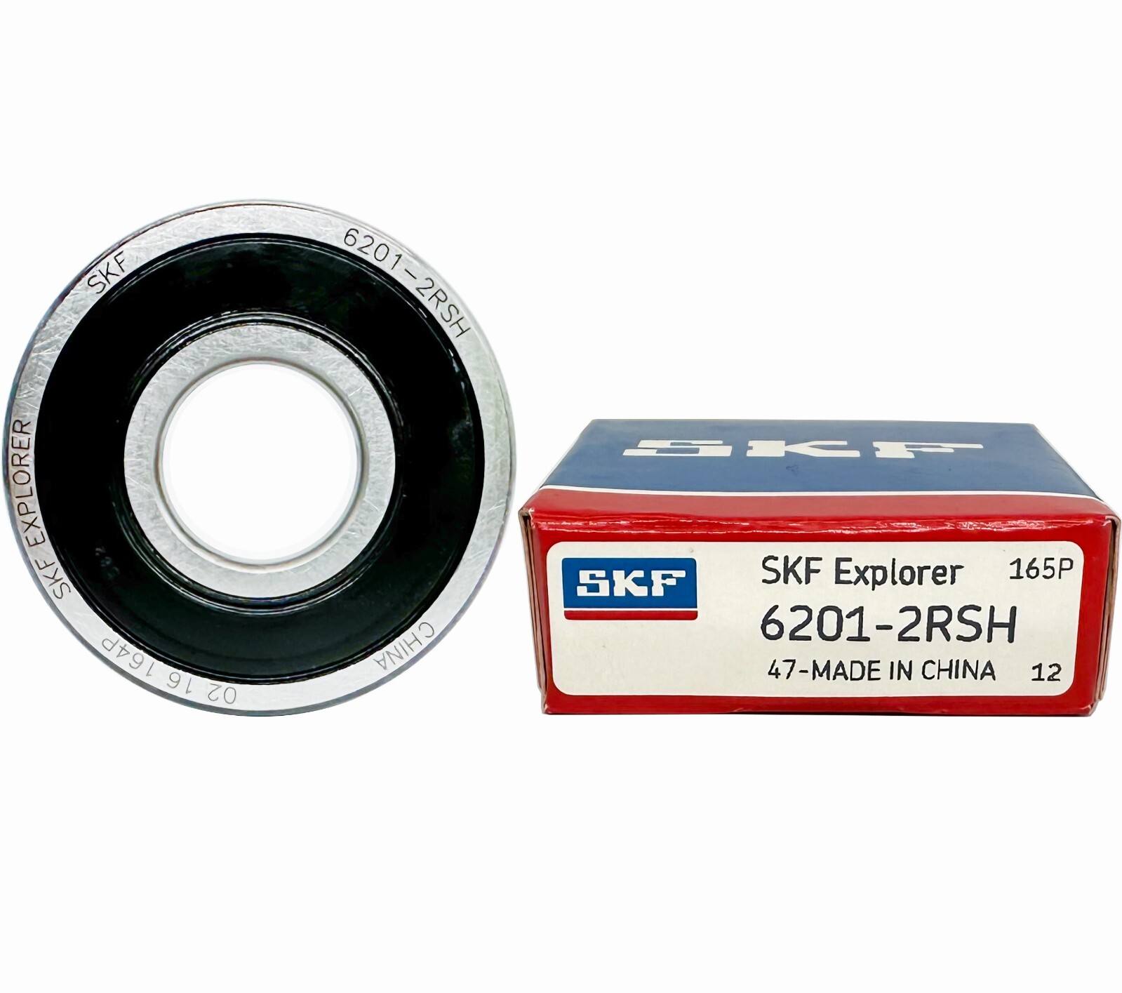 (2 PACK) SKF 6201-2RSH 12X32X10MM Double Rubber Seal Ball Bearings 6201RS