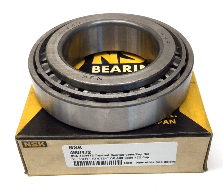 NSK 480/472 Tapered Bearing Cone/Cup Set 2-11/16″ ID 4.724″ OD 480 Cone 472 Cup