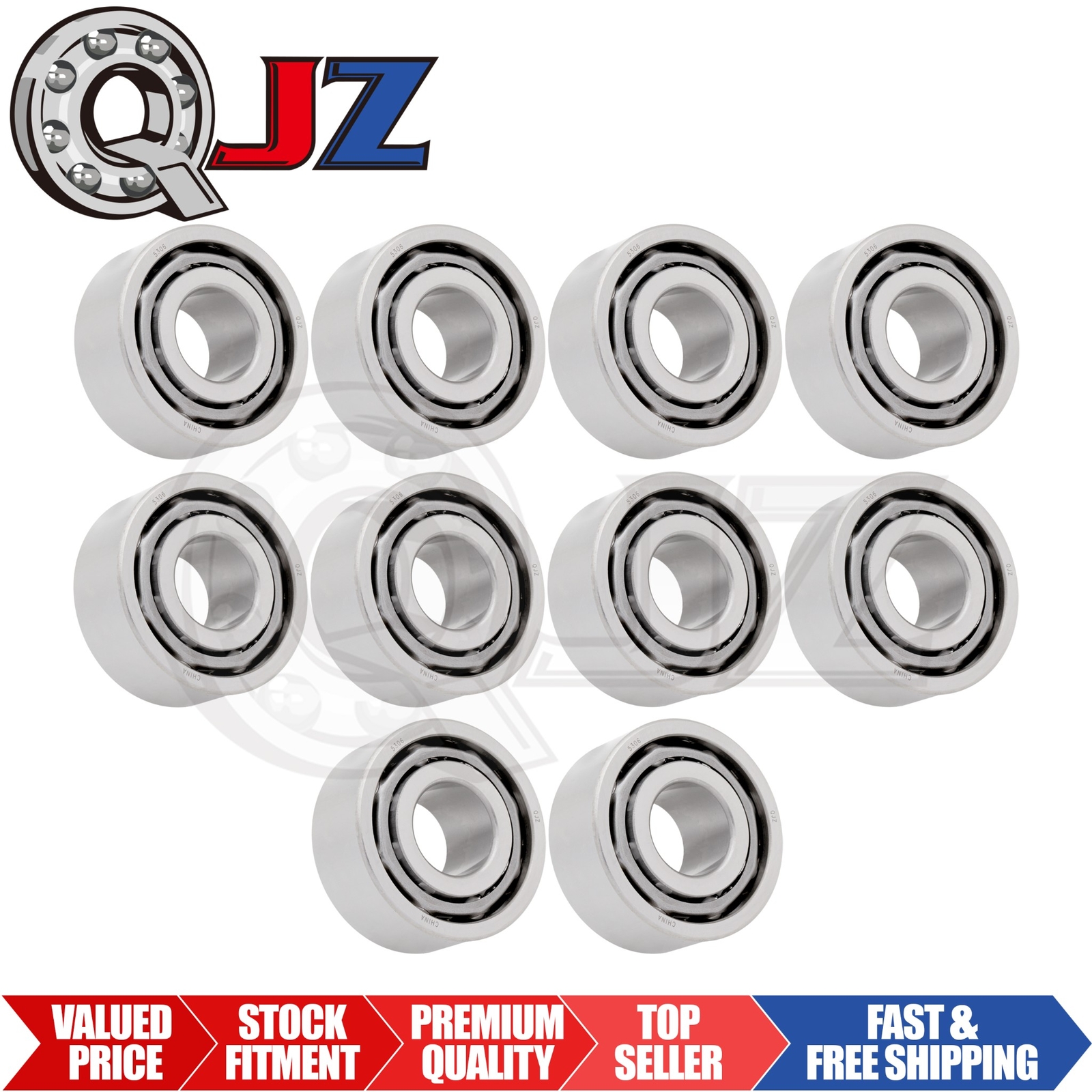 [Qty.10] 5306-OPEN Angular Contact Ball Bearing [30mm Bore x 72mm OD x 30.2mm W]