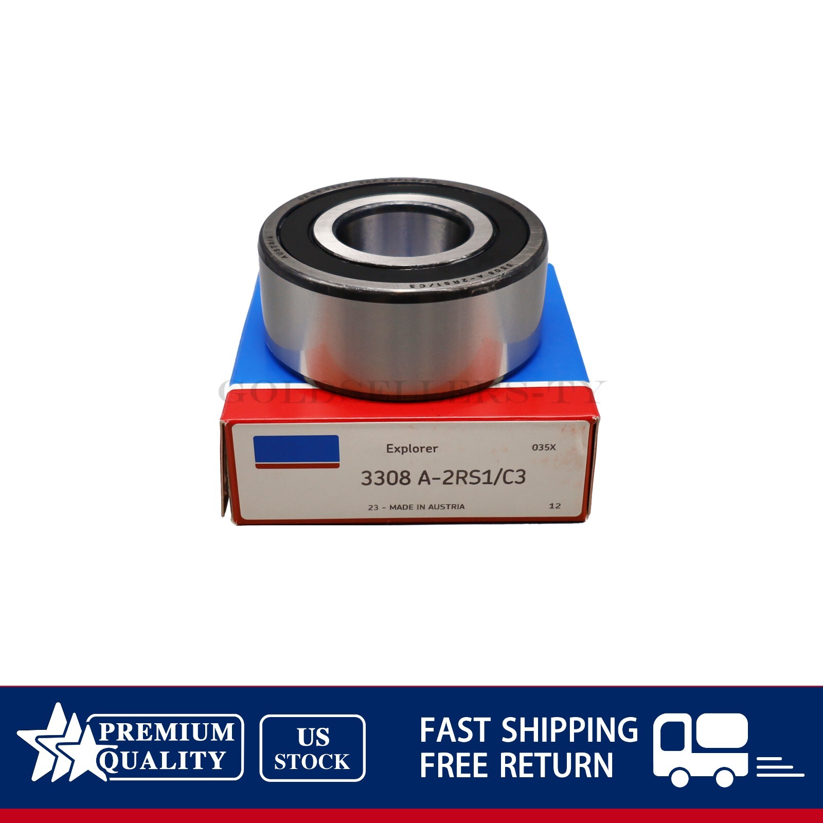NEW Double Row Angular Contact Ball Bearing 40x90x36.5mm Fits SKF 3308A2RS1/C3