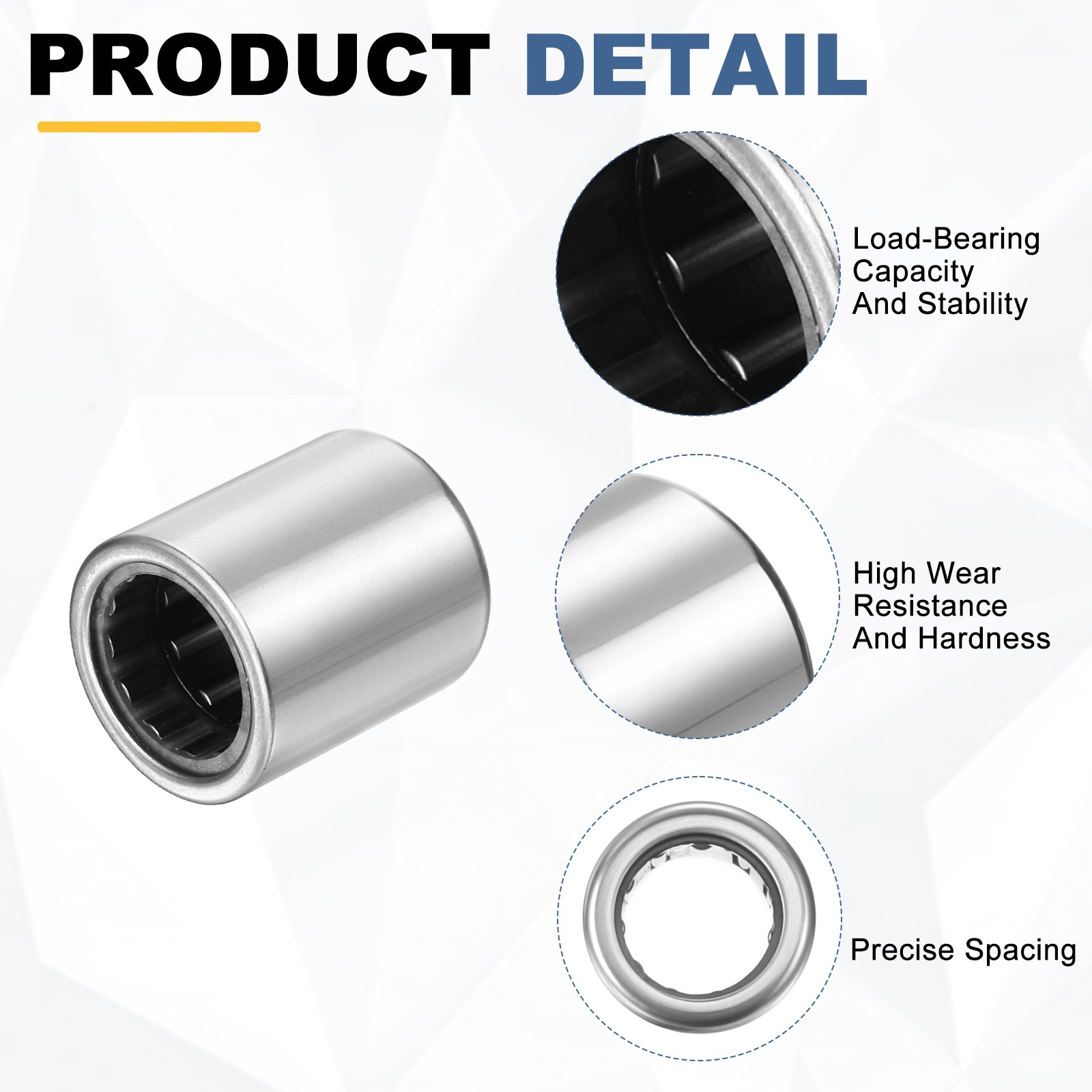 4 Pcs 1/2″x3/4″x7/8″ RCB081214 Needle Roller Bearing Chrome Steel Open End
