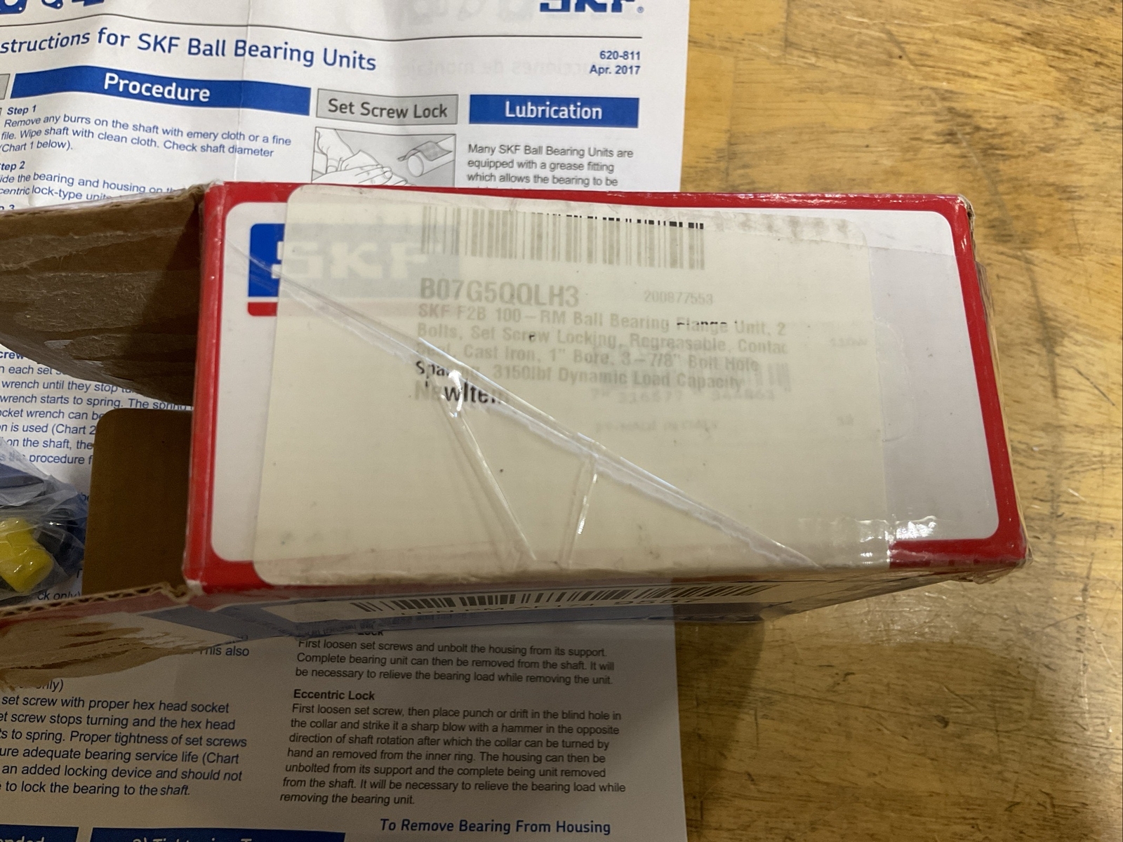 F2B 100-RM – SKF – MOUNTED UNIT BALL 1″ Flange Mount 2 Bolt NOS